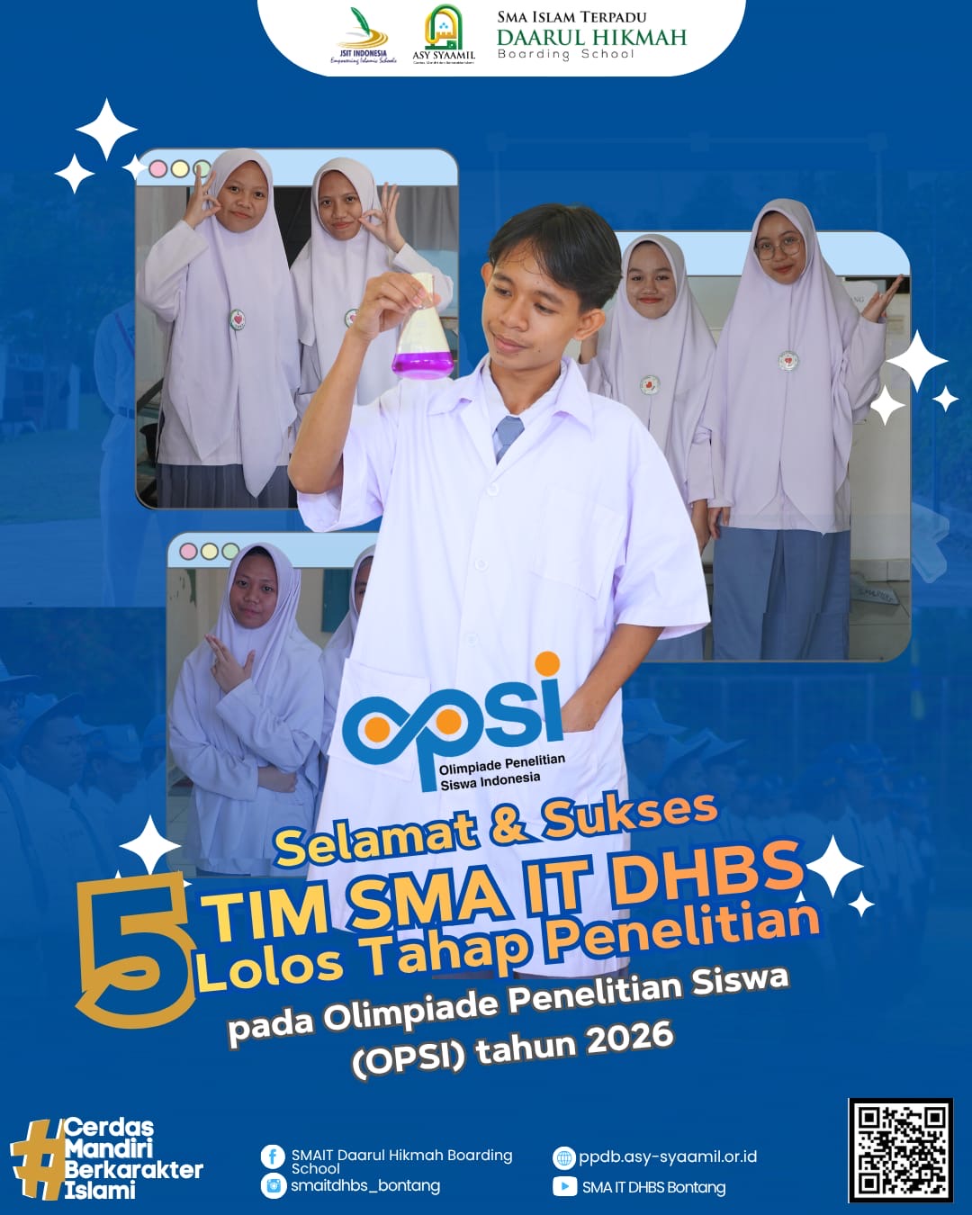 5 Tim SMAIT DHBS Lolos tahap penelitian